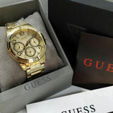  Shop Authentic Guess Crystal Multifunction Gold Dial Gold Steel Strap Watch for Women - W0778L2 - Luxxuri