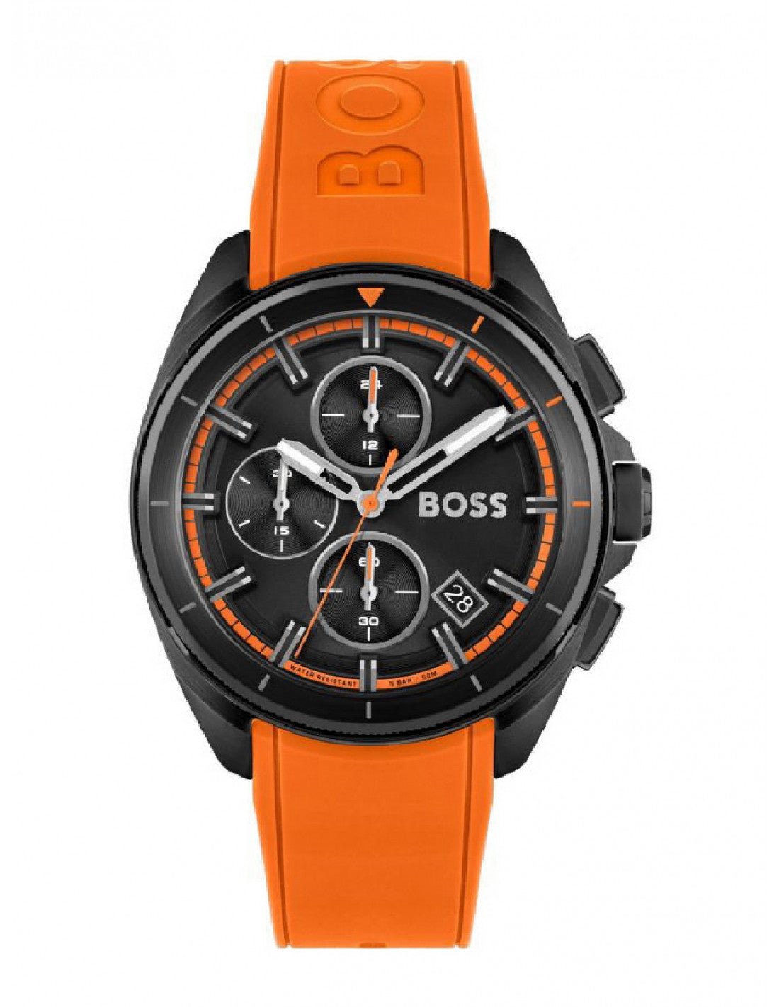  Shop Authentic Hugo Boss Volane Black Dial Orange Silicone Strap Watch for Men - 1513957 - Luxxuri