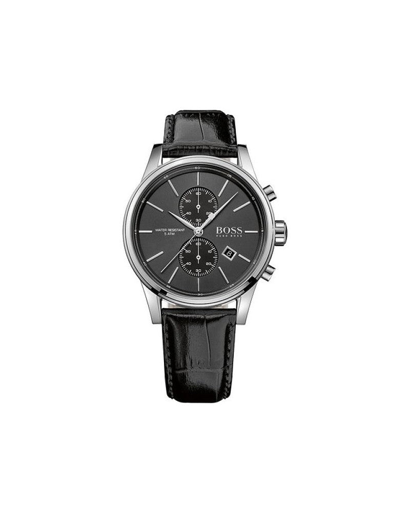  Shop Authentic Hugo Boss Jet Black Dial Black Leather Strap Watch for Men - 1513279 - Luxxuri