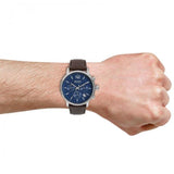  Shop Authentic Hugo Boss Attitude Blue Dial Brown Leather Strap Watch for Men - 1513606 - Luxxuri