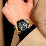  Shop Authentic Maserati Traguardo Skeleton Black Dial Gold Steel Strap Watch For Men - R8873612058 - Luxxuri