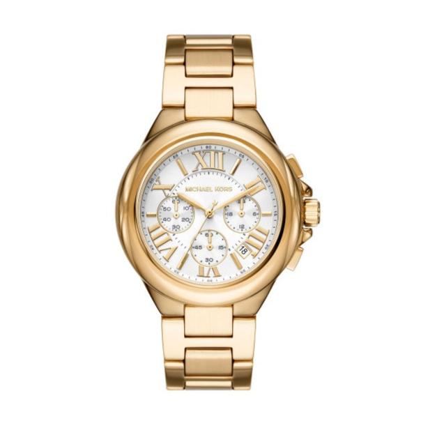  Shop Authentic Michael Kors Camille Chronograph White Dial Gold Steel Strap Watch For Women - MK7270 - Luxxuri