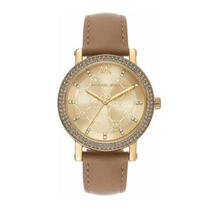  Shop Authentic Michael Kors Corey Analog Gold Dial Brown Leather Strap Watch for Women - MK2986 - Luxxuri