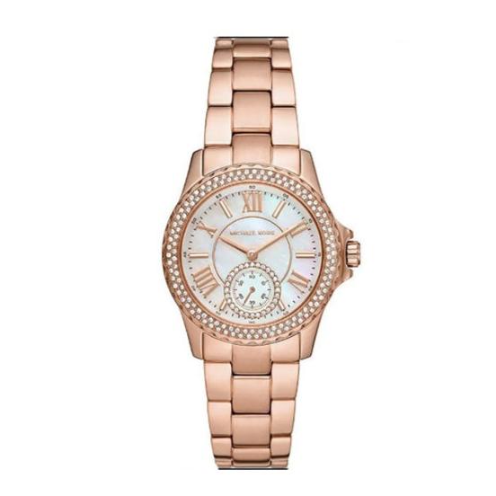  Shop Authentic Michael Kors Camille Quartz Mother of Pearl White Dial Rose Gold Steel Strap Watch For Women - MK7364 - Luxxuri