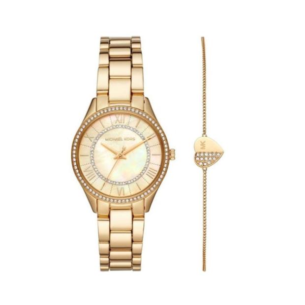  Shop Authentic Michael Kors Lauryn Quartz Mother of Pearl Gold Dial Gold Steel Strap Watch For Women - MK4490 - Luxxuri