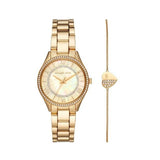  Shop Authentic Michael Kors Lauryn Quartz Mother of Pearl Gold Dial Gold Steel Strap Watch For Women - MK4490 - Luxxuri