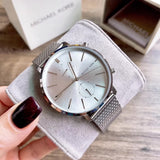  Shop Authentic Michael Kors Jaryn Silver Dial Silver Mesh Bracelet Watch for Men - MK8541 - Luxxuri