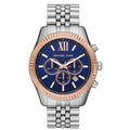  Shop Authentic Michael Kors Lexington Chronograph Blue Dial Silver Steel Strap Watch For Men - MK8689 - Luxxuri