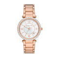  Shop Authentic Michael Kors Parker Three-Hand Mother of Pearl White Dial Rose Gold Steel Strap Watch For Women - MK4695 - Luxxuri