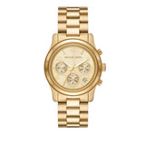  Shop Authentic Michael Kors Runway Chronograph Gold Dial Gold Steel Strap Watch For Women - MK7323 - Luxxuri