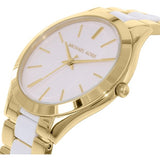  Shop Authentic Michael Kors Slim Runway Quartz White Dial Two Tone Steel Strap Watch For Women - MK4295 - Luxxuri