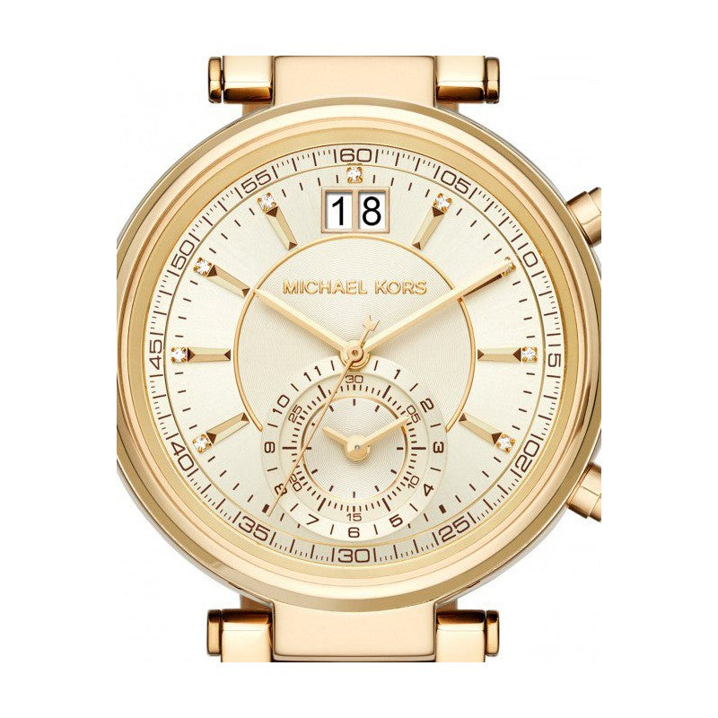  Shop Authentic Michael Kors Sawyer White Dial Gold Steel Strap Watch for Women - MK6362 - Luxxuri