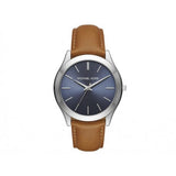  Shop Authentic Michael Kors Slim Runway Analog Blue Dial Brown Leather Strap Watch For Men - MK8508 - Luxxuri