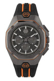 Philipp Plein Octagon Black Grey Black And Orange Silicone Strap Watch for Men - PWTBA0523