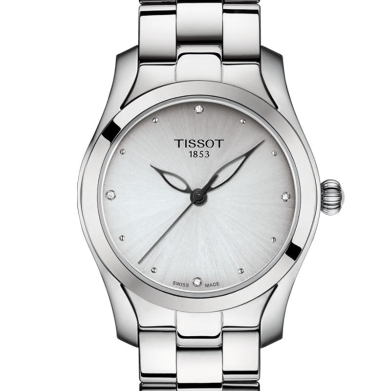  Shop Authentic Tissot T Wave Diamonds White Dial Silver Steel Strap Watch For Women - T112.210.11.036.00 - Luxxuri