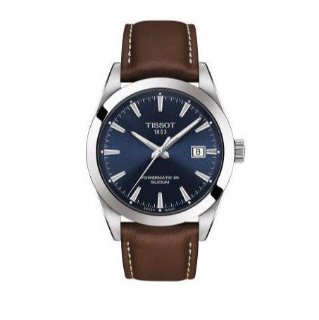 Shop Authentic Tissot Gentleman Powermatic 80 Silicium Blue Dial Brown Leather Strap Watch For Men - T127.407.16.041.00 - Luxxuri