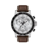  Shop Authentic Tissot Supersport Chrono Silver Dial Brown Leather Strap Watch for Men - T125.617.16.031.00 - Luxxuri