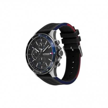  Shop Authentic Tommy Hilfiger Bank Quartz Black Dial Black Rubber Strap Watch for Men - 1791724 - Luxxuri