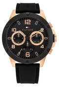  Shop Authentic Tommy Hilfiger Blaze Multifunction Black Dial Black Rubber Strap Watch For Men - 1792028 - Luxxuri