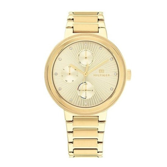  Shop Authentic Tommy Hilfiger Joy Analog Gold Dial Gold Steel Strap Watch For Women - 1782536 - Luxxuri