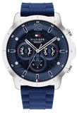  Shop Authentic Tommy Hilfiger Luca Chronograph Blue Dial Blue Silicone Strap Watch For Men - 1710489 - Luxxuri