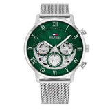  Shop Authentic Tommy Hilfiger Legend Chronograph Green Dial Silver Mesh Bracelet Watch For Men - 1710567 - Luxxuri