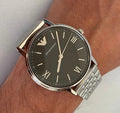  Shop Authentic Emporio Armani Kappa Black Dial Silver Steel Strap Watch For Men - AR11152 - Luxxuri