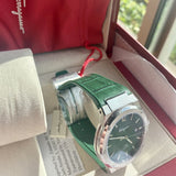  Shop Authentic Salvatore Ferragamo F-80 Classic Green Dial Green Leather Strap Watch for Men - SFDT00519 - Luxxuri