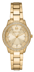 Michael Kors Tibby Pave Gold Dial Gold Steel Strap Watch for Women - MK1057