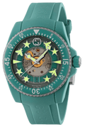  Shop Authentic Gucci Dive Automatic Green Dial Green Rubber Strap Unisex Watch - YA136344 - Luxxuri