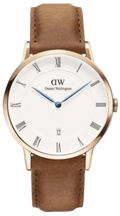  Shop Authentic Daniel Wellington Dapper Durham White Dial Brown Leather Strap Watch For Men - DW00100115 - Luxxuri