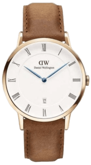  Shop Authentic Daniel Wellington Dapper Durham White Dial Brown Leather Strap Watch For Men - DW00100115 - Luxxuri
