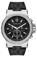 Michael Kors Dylan Chronograph Black Dial Black Rubber Strap Watch For Men - MK8903