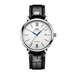  Shop Authentic IWC Portofino Automatic '150 Years' Edition Automatic White Dial Black Leather Strap Watch for Men - IW356519 - Luxxuri
