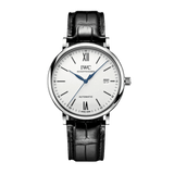  Shop Authentic IWC Portofino Automatic '150 Years' Edition Automatic White Dial Black Leather Strap Watch for Men - IW356519 - Luxxuri