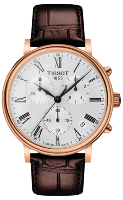  Shop Authentic Tissot Carson Premium Chronograph Silver Dial Brown Leather Strap Watch For Men - T122.417.36.033.00 - Luxxuri