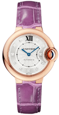  Shop Authentic Cartier Ballon Bleu Diamonds White Dial Pink Leather Strap Watch for Women - WE902050 - Luxxuri