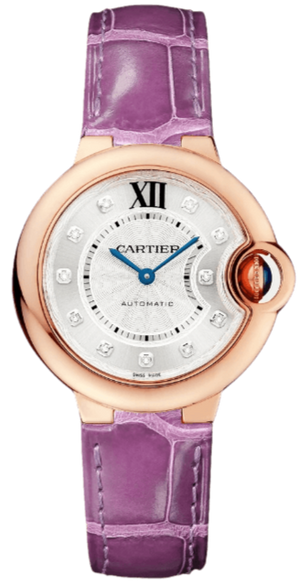  Shop Authentic Cartier Ballon Bleu Diamonds White Dial Pink Leather Strap Watch for Women - WE902050 - Luxxuri
