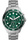  Shop Authentic Fossil FB-03 Chronograph Green Dial Silver Steel Strap Watch for Men - FS5726 - Luxxuri