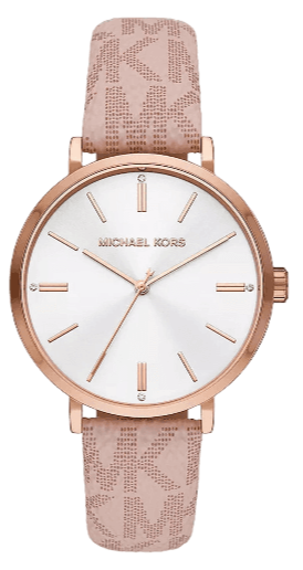  Shop Authentic Michael Kors Pyper Quartz Silver Dial Pink Leather Strap Watch for Women - MK2947 - Luxxuri