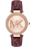  Shop Authentic Michael Kors Parker Rose Gold Dial Maroon Leather Strap Watch For Women - MK2974 - Luxxuri
