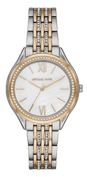  Shop Authentic Michael Kors Mindy Three Hand White Dial Two Tone Steel Strap Watch For Women - MK7084 - Luxxuri