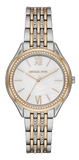  Shop Authentic Michael Kors Mindy Three Hand White Dial Two Tone Steel Strap Watch For Women - MK7084 - Luxxuri