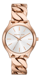  Shop Authentic Michael Kors Runway Three-Hand Silver Dial Rose Gold Steel Strap Watch for Women - MK7473 - Luxxuri