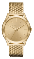 Michael Kors Slim Runway Quartz Gold Dial Gold Mesh Bracelet Watch For Women - MK8625