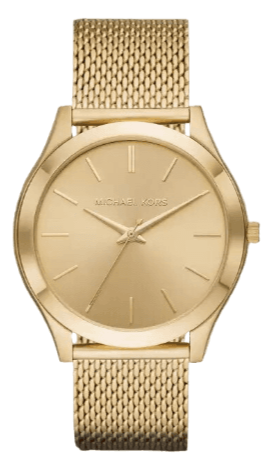  Shop Authentic Michael Kors Slim Runway Quartz Gold Dial Gold Mesh Bracelet Watch For Women - MK8625 - Luxxuri