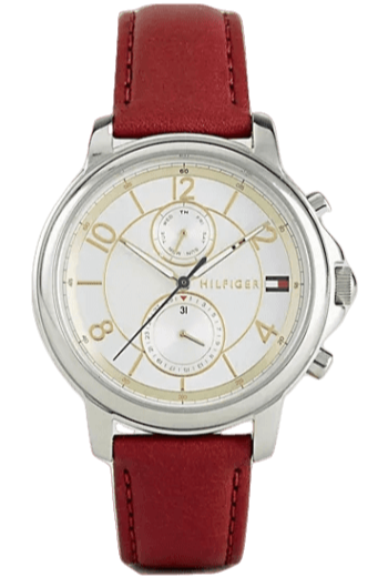  Shop Authentic Tommy Hilfiger Claudia White Dial Red Leather Strap Watch for Women - 1781816 - Luxxuri