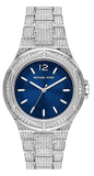  Shop Authentic Michael Kors Lennox Three Hand Blue Dial Silver Steel Strap Watch For Women - MK6990 - Luxxuri