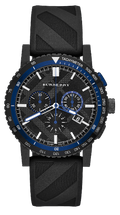 Shop Authentic Burberry The City Chronograph Black Dial Black Rubber Strap Watch For Men - BU9806 - Luxxuri