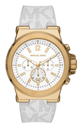 Michael Kors Dylan Chronograph White Dial White Rubber Strap Watch For Men - MK8937